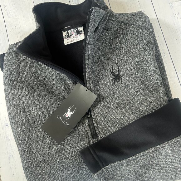 nwt SPYDER fleece lined waterproof quarter zip jacket L large mens - Picture 1 of 2